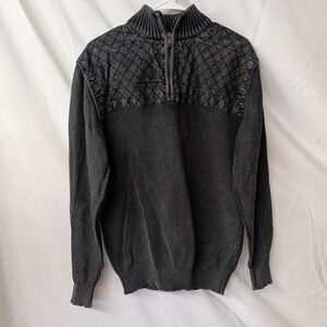 BKE Charcoal Gray 1/4 Zip Pullover Sweater